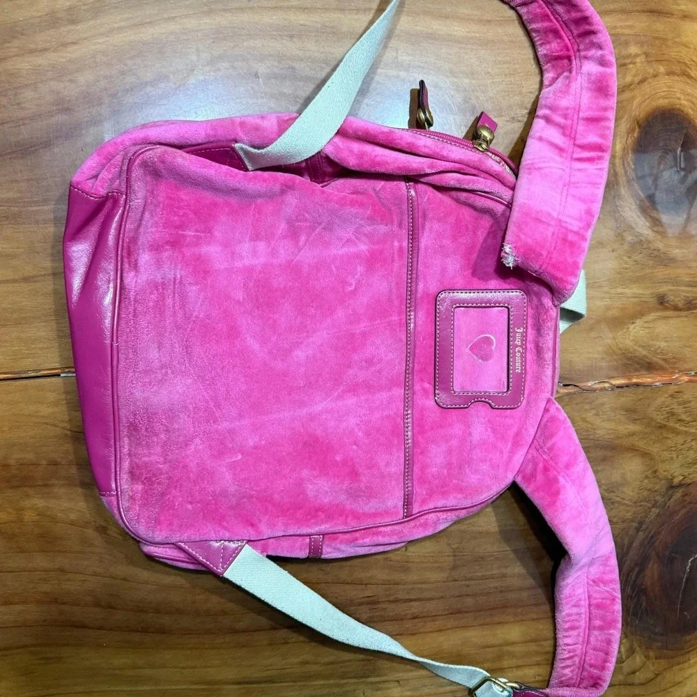 Vintage Y2K Velour Juicy Couture Backpack Bag Embroidered 2000's Velvet